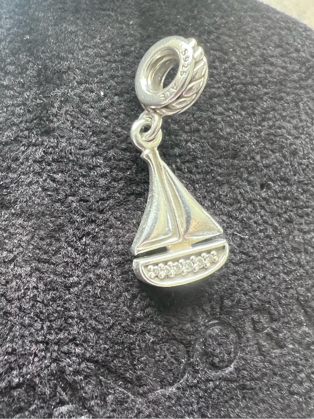 Sailboat Dangle Charm Pendant - Silver Tone